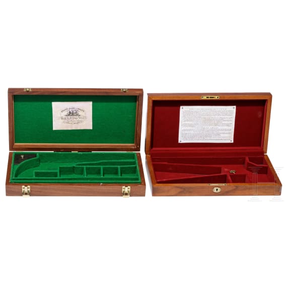 Several wooden cases for handguns, 19th century