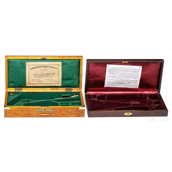Several wooden cases for handguns, 19th century