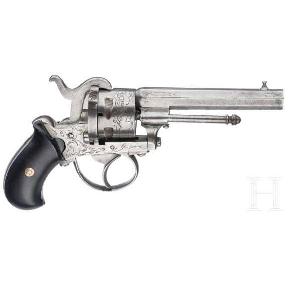Pinfire revolver, engraved