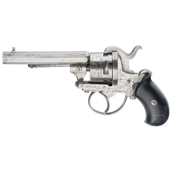 Pinfire revolver, engraved