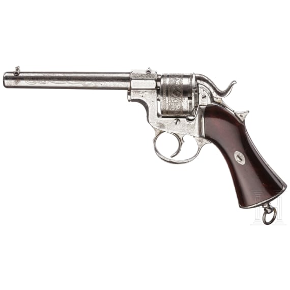 A Pidault-Cordier civil-war era "Raphael" revolver, Model 1860, nickel-plated, France, circa 1860