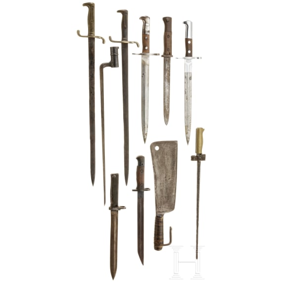 Nine side arms, 19th/20th century
