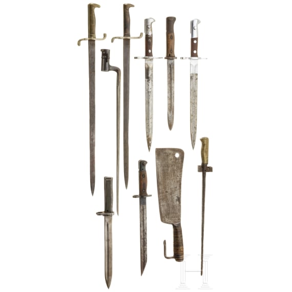 Nine side arms, 19th/20th century