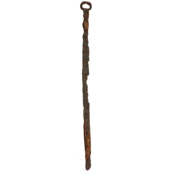 A single-edged ring pommel sword (dao), Han Dynasty, 1st - 2nd century A.D.