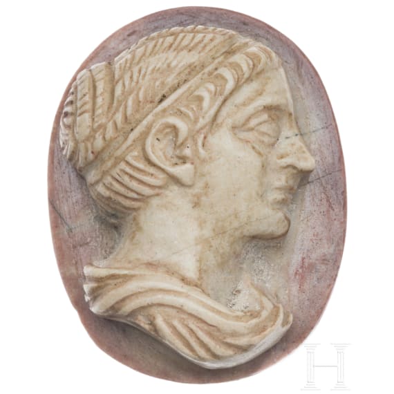 A Hellenistic cameo with bust of a woman, 3rd - 2nd century B.C.