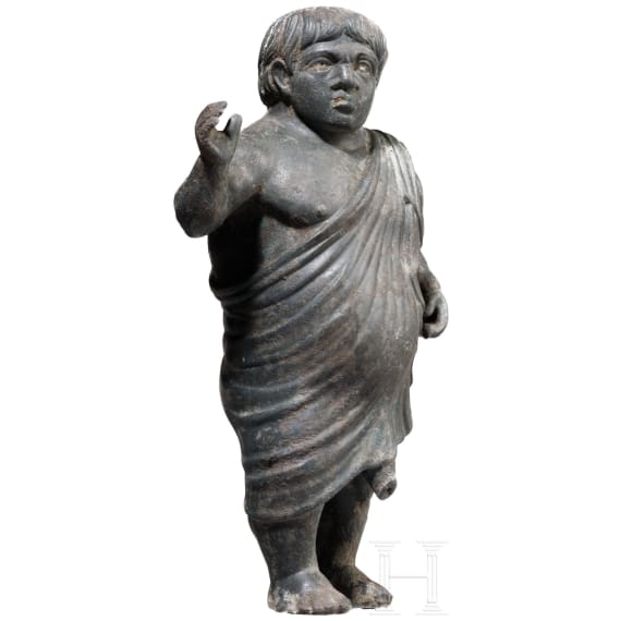 "Zwerg als Philosoph" - Groteske aus Bronze, römisch, 1. Jhdt. n Chr.
