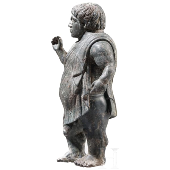"Zwerg als Philosoph" - Groteske aus Bronze, römisch, 1. Jhdt. n Chr.