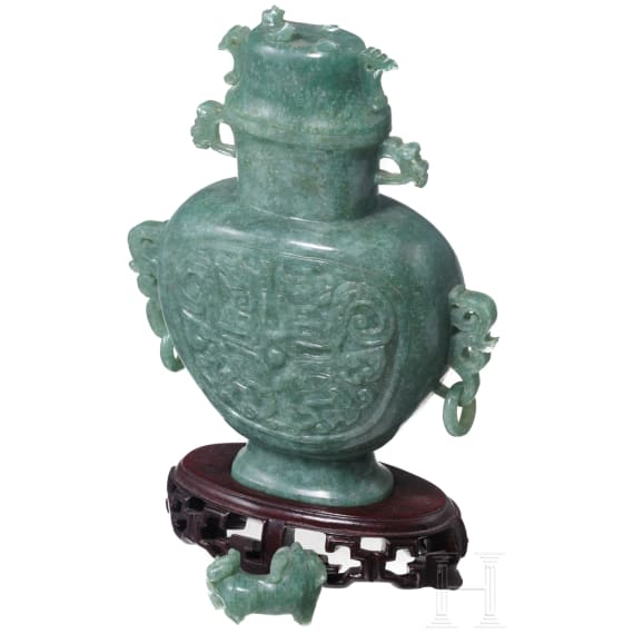 Kleine Jade-Vase, China, 20. Jhdt.