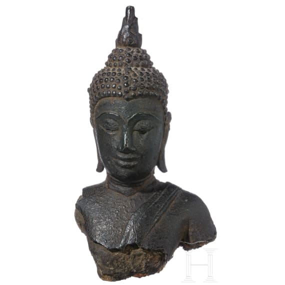 A small Thai Sukhotai Buddha on pedestal, 13th - 15th century