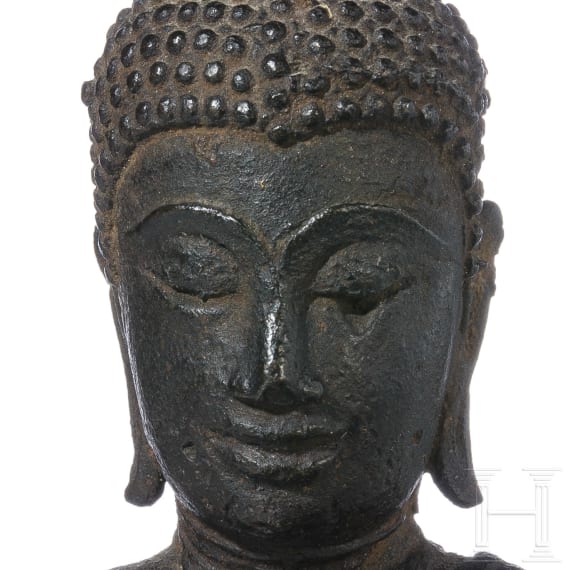 Kleiner Sukhotai-Buddha auf Sockel, Thailand, 13. - 15. Jhdt.