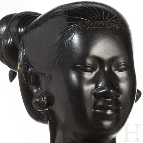 Bronzekopf einer laotischen Frau, Vietnam, 20. Jhdt.