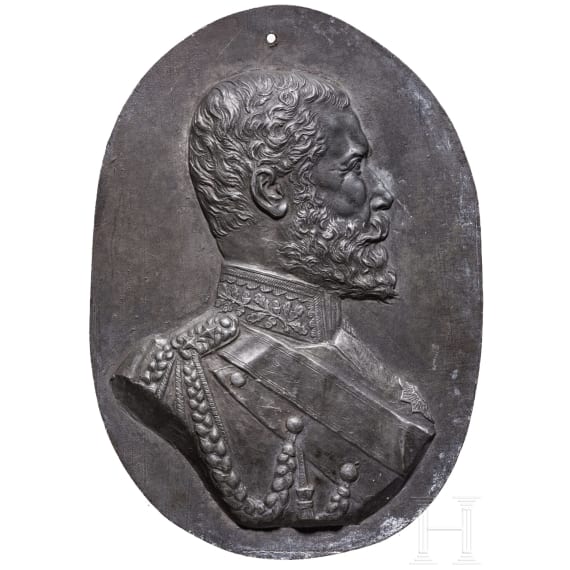Offiziersportrait auf Bleiplakette, 2. Hälfte 19. Jhdt.