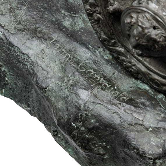 Tommaso Campajola (1890 - 1968), schwere Bronzeskulptur "Streitwagen", Italien, 20. Jhdt.