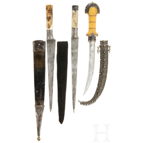 Three Persian/Moroccan daggers, 20th century