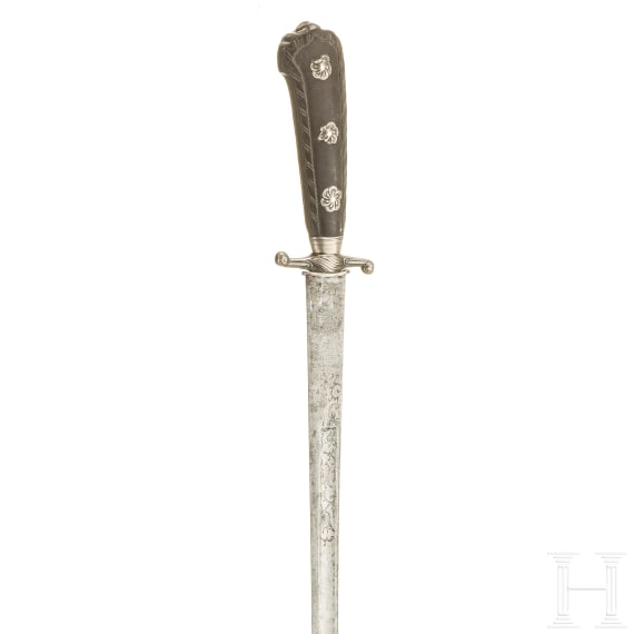A French silver-mounted hunting hanger, circa 1780