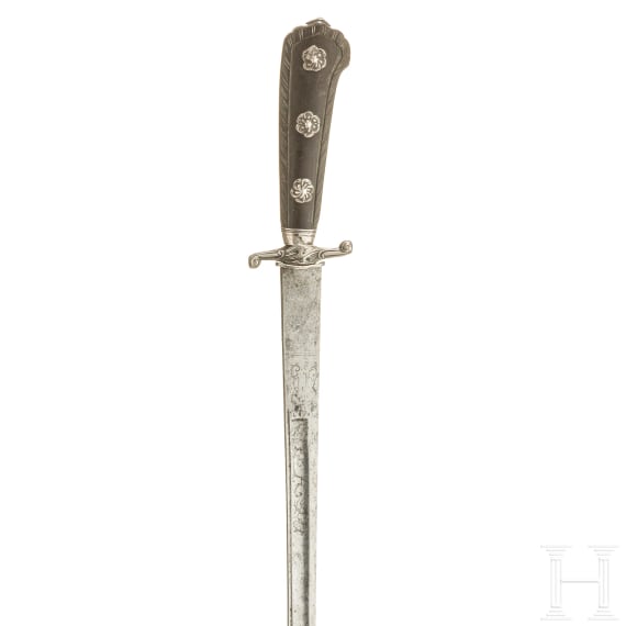 A French silver-mounted hunting hanger, circa 1780