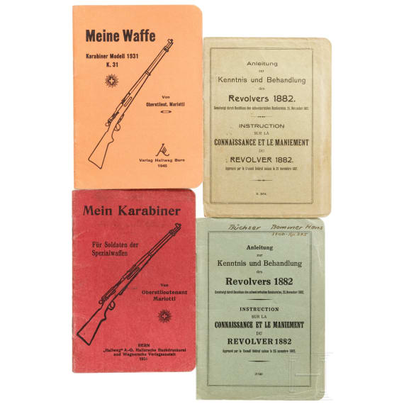 Four original instructions for Swiss service guns