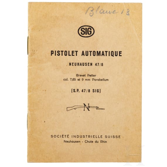 Original swiss manual for the SIG 47/8 pistol (in French)