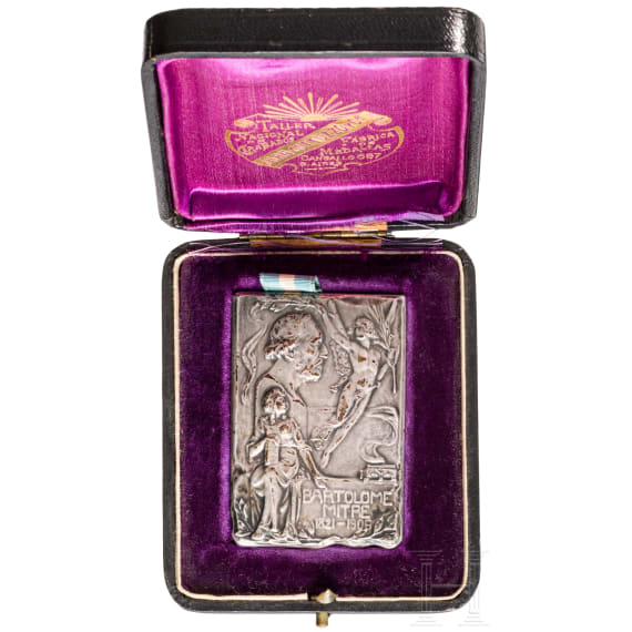 Erinnerungsplakette zum Tod Bartolome Mitres 1906 in Etui, Argentinien