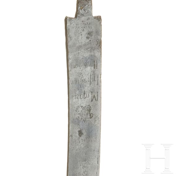 Klinge für einen Infanteriesäbel, Trageweise ab 1766