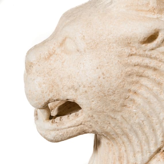 Marmorskulptur eines Löwen, provinzialrömisch, 2. - 3. Jhdt. n. Chr.