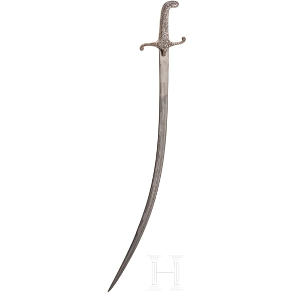 Silbermontierter Shamshir, osmanisch, um 1830