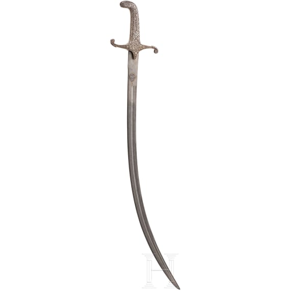 Silbermontierter Shamshir, osmanisch, um 1830