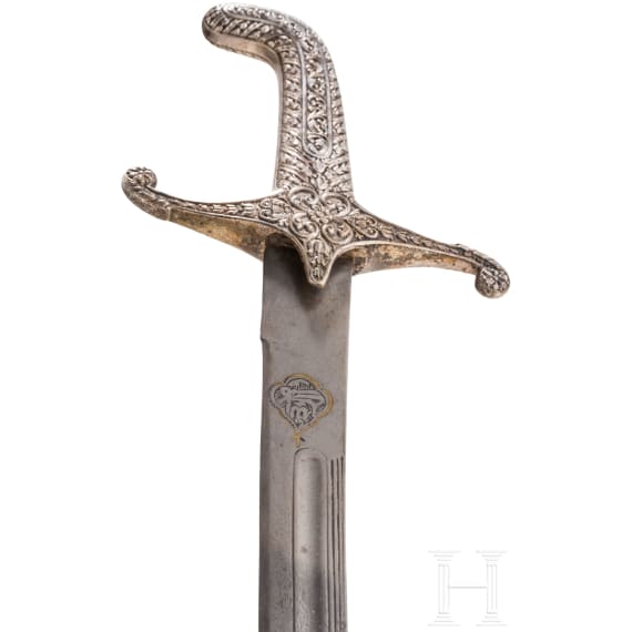 Silbermontierter Shamshir, osmanisch, um 1830