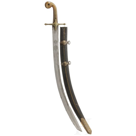 Shamshir mit &auml;lterer persischer Klinge um 1650, osmanisch, 19. Jhdt.
