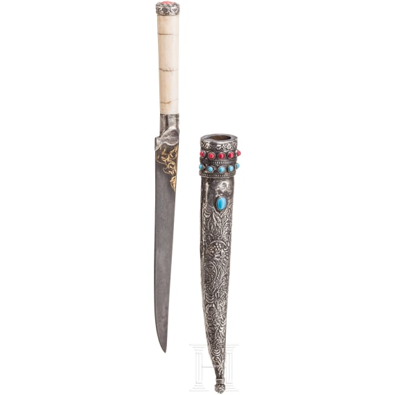 Silbermontierter Kard mit Wootz-Klinge, osmanisch, um 1800