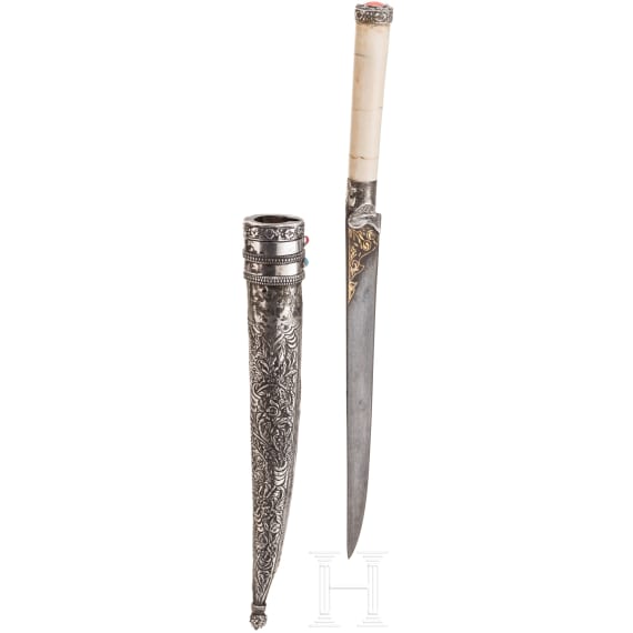 Silbermontierter Kard mit Wootz-Klinge, osmanisch, um 1800