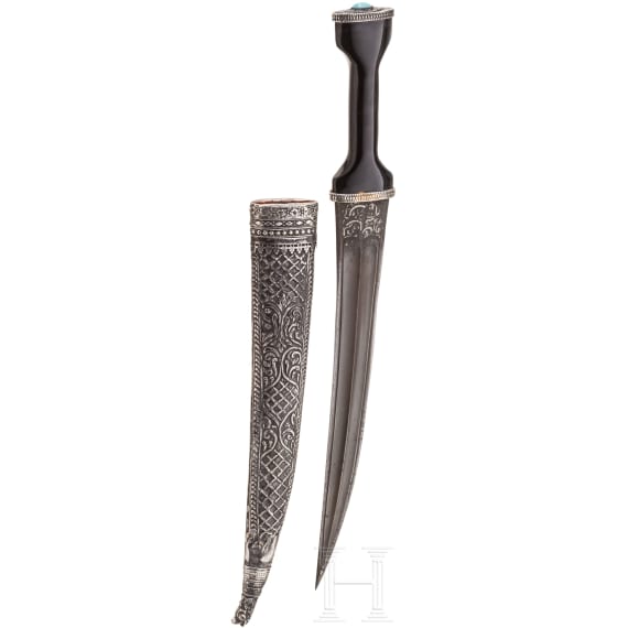 Silbermontierter Kandshar mit Wootz-Klinge, osmanisch, um 1800