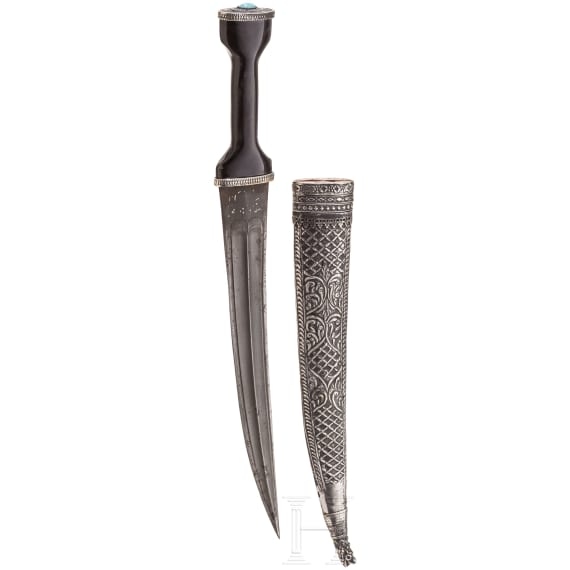 Silbermontierter Kandshar mit Wootz-Klinge, osmanisch, um 1800