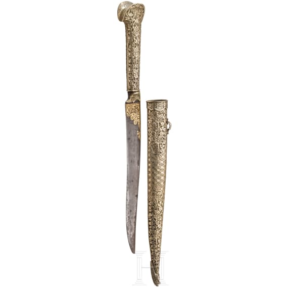 Silbermontierter und vergoldeter Bicak, osmanisch, fr&uuml;hes 19. Jhdt.