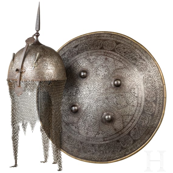 Kulah Khud und Sipar (Rundschild), Persien, 19. Jhdt.