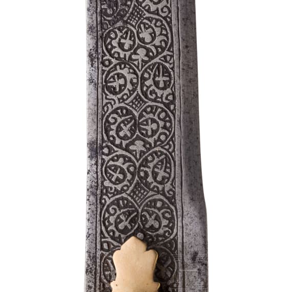Shamshir mit reich gravierter Klinge, Persien, 19. Jhdt.