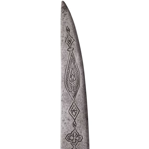 Shamshir mit reich gravierter Klinge, Persien, 19. Jhdt.