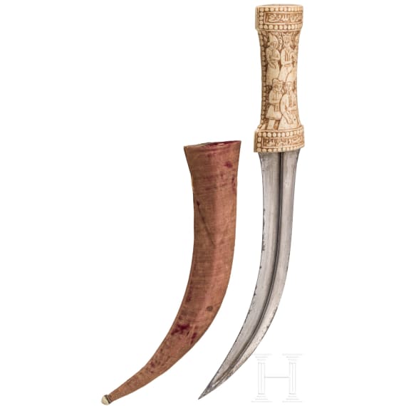 Kandschar mit Griff aus Walrosselfenbein, Persien, um 1800