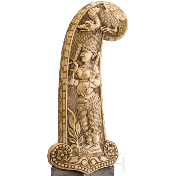Gro&szlig;er, elfenbeinmontierter Kandschar, Indien, 1. H&auml;lfte 19. Jhdt.