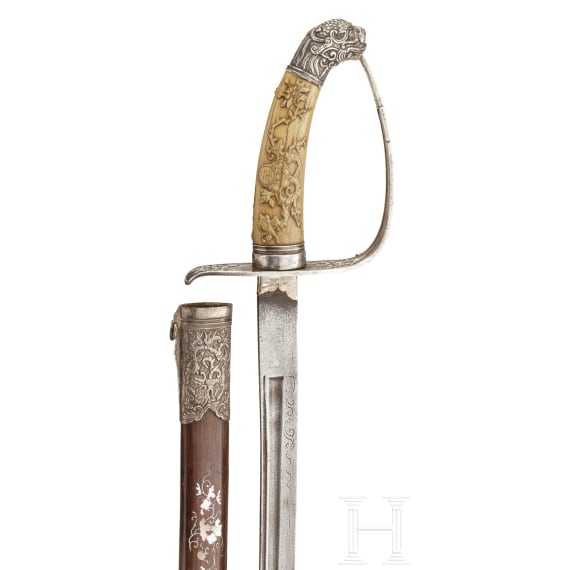 Silbermontierter S&auml;bel, Vietnam, 19. Jhdt.