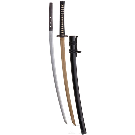 Katana-Klinge in Shirasaya und passende Koshirae, Japan, Edo-Periode