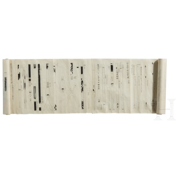 Bildrolle zum Thema Bogenschie&szlig;en, Japan, Ende Edo-Periode