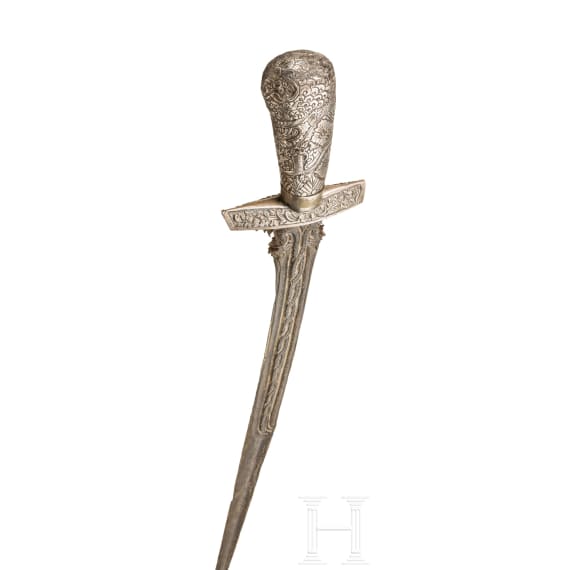 Silbermontierter Pedang, Indonesien, 19. Jhdt.