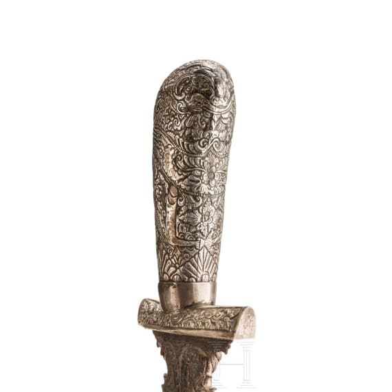 Silbermontierter Pedang, Indonesien, 19. Jhdt.