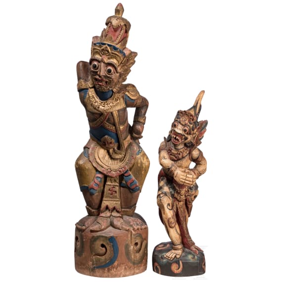 Zwei Krisst&auml;nder, Indonesien, um 1900