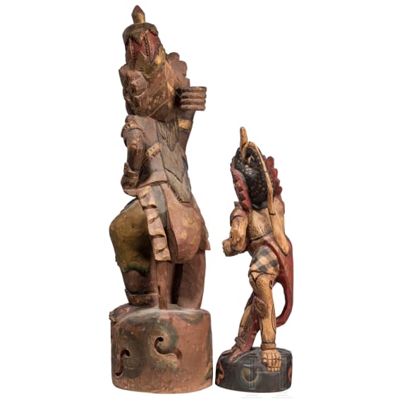 Zwei Krisst&auml;nder, Indonesien, um 1900