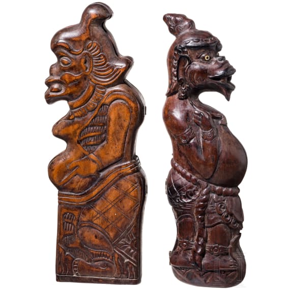 Zwei S&auml;tze Klingen f&uuml;r Hahnenk&auml;mpfe, Indonesien, 19./20. Jhdt.