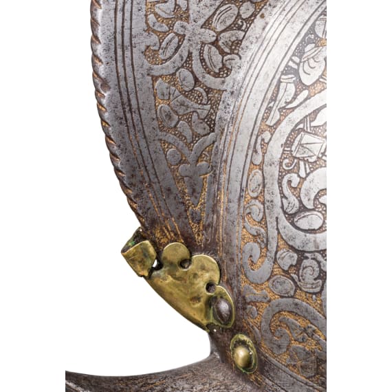 Ge&auml;tzter und vergoldeter Prunkmorion, Mailand, um 1590