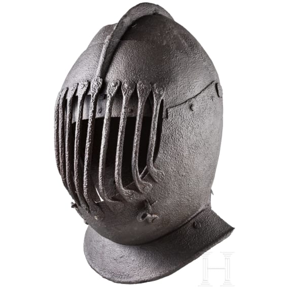 Helm f&uuml;r das Gioco del Ponte, Italien, Ende 16. Jhdt.