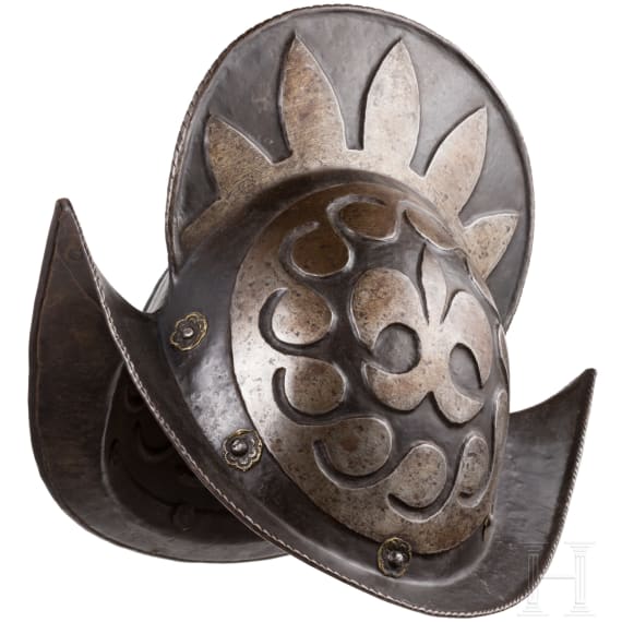 Schwarz-wei&szlig;er Morion, norddeutsch, um 1600